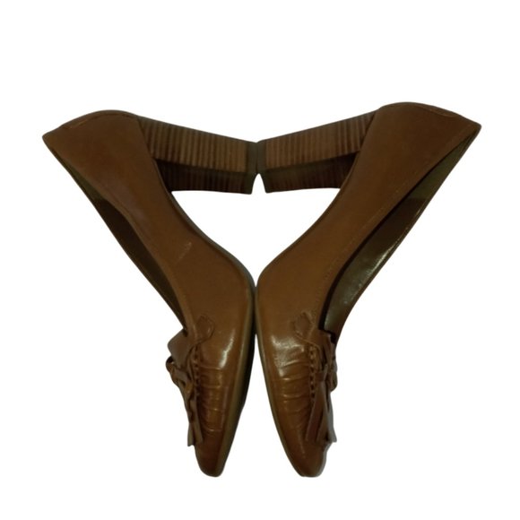 Franco Sarto Fringe Shoes Pumps Leather "L-Hopi" Womens Size 8 High Heels - Picture 3 of 8